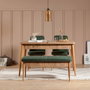 Hanah Home Banco Verde Pino Atlántico, Banco de Lino, Banco para Sala de Estar, Entrada o Dormitorio, 110x40x46 cm, Diseño Moderno